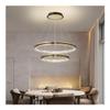Mid Century Modern Dimmable LED Chandelier New Creative Decoration Round Hanging Lamps, Farmhouse Industrial Large Pendant Lamp with 1 Ring for Foyer, Dining Room, Kitchen Island(40+60CM) view 4