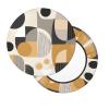 Velvet Round Stool Covers, 3 Layers Round Stool Cushion Slipcover with Thin Pad, Mid Century Minimalist Pattern Stool Cushion Slipcover Washable Barstool Covers Fit for Stool of Dia 12-14" view 2