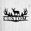 VVEXORIX Metal Sign, Custom Deer Hunting Metal Sign,Deer Metal Wall Art Decor Decor,Personalized Deer Hunter Name Sign,Deer Hunting Home Cabin Decor,Buck Wall Decor view 1