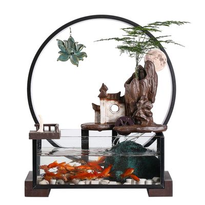 Ecqizer Ceramic Tabletop Fountain//Indoor Outdoor Portable Tabletop Decorative/Feng Shui Ornament for Bringing Wealth/(), Black, 9471987787153