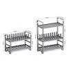 Dish Rack Dish Drying Rack Dish Drainer Over Sink Drainer Draining Rack with Drip Tray 2 Tier Metal with Cutlery Holder Portable Removable Basket Kitchen Load-bearing Capacity (40x17.5x54.5cm,white) view 3