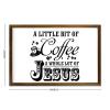 A Little Bit of Coffee A Whole Lot of Jesus Decorative Wooden Sign With Frame Farmhouse Home Decoration for Kitchen Dinning Room Coffee Club Rustic Wood Framed Wall Art Plaque Poster 12x8in view 2