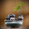 Ecqizer  Ceramic Tabletop Fountain//Indoor Outdoor Portable Tabletop Decorative/Feng Shui Ornament for Bringing Wealth/( ), Black, 9471987783803 view 3
