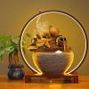 Ecqizer  Ceramic Tabletop Fountain//Indoor Outdoor Portable Tabletop Decorative/Feng Shui Ornament for Bringing Wealth/(  ), Black, 9471987788952 view 3