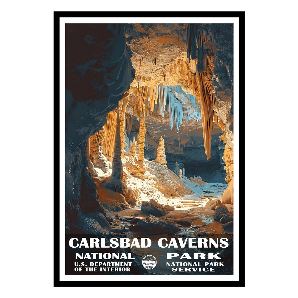 01September Carlsbad Caverns National Park Poster, National Park Wall Art, Travel Poster, Unframed