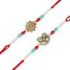 Set of 2 Rakhi for Brother and Bhabhi Rakhi Thread Bracelets with Gift Pack of 2 Decorative Coaster Made of Acrylic for Indian Traditional Festival Raksha Bandhan Home Decor Gifting(Coaster Size:- 4") view 3