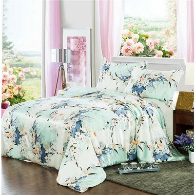 100% Mulberry Silk 3PCS Bedding Set Floral Duvet Cover Oxford Pillowcases Multi Sizes NO1 King
