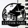 Ke Ji Yu Hen Huo Custom Piano Metal Metal Wall Sign, Personalized Piano Music Metal Wall Art, Piano Music Studio Name Sign, Musical Wall Hangings for Decor, Wall Decor, 8-24 Inch view 1