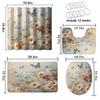 4 Pcs Butterfly Shower Curtain Set with Rug, Toilet Lid Cover and Bath Mat Beautiful Flowers Dream Spring Romantic Bathroom Shower Curtain with 12 Hooks Accessories Decorative view 4