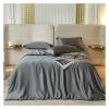 GLAMDIA Bed, Summer Dark Gray Silk Duvet Cover Pillow Case Bed Sheet Quilt Cover Set Bedding King Queen Sheet, MM-102 view 1