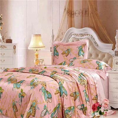 100% Mulberry Silk 3PCS Bedding Set Flower Print Duvet Cover Pillowcase Multi Size to Choose NO6 Queen
