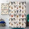4 Pcs Dream Butterfly Bathroom Shower Curtain Set with Rug, Toilet Lid Cover and Bath Mat Ink Painting Flowers Spring Romantic Shower Curtain with 12 Hooks, Durable Bathroom Decor Set view 3