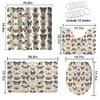 4 Pcs Dream Butterfly Bathroom Shower Curtain Set with Rug, Toilet Lid Cover and Bath Mat Ink Painting Flowers Spring Romantic Shower Curtain with 12 Hooks, Durable Bathroom Decor Set view 4