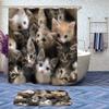 4 Pcs Lovely Cats Bathroom Shower Curtain Set with Rugs,Toilet Lid Cover, Bath Mat Cute Cats Kawaii Animals Kitten Bathroom Shower Curtain with 12 Hooks Accessories Decorative view 2