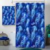 4 Pcs Jellyfish Bathroom Shower Curtain Set with Rug, Toilet Lid Cover and Bath Mat Dreamy Blue Magic Underwater Sea Life Bathroom Shower Curtain with 12 Hooks Accessories Decorative view 3