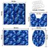 4 Pcs Jellyfish Bathroom Shower Curtain Set with Rug, Toilet Lid Cover and Bath Mat Dreamy Blue Magic Underwater Sea Life Bathroom Shower Curtain with 12 Hooks Accessories Decorative view 4