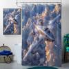 4 Pcs Airplane Shower Curtain Set with Non-Slip Rugs, Toilet Lid Cover and Bath Mat Aviation Aircraft Fighter Bomber Jets Plane Bathroom Shower Curtain with 12 Hooks Accessories Decorative view 3