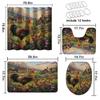 4 Pcs Farmhouse Bathroom Shower Curtain Set with Rugs,Toilet Lid Cover, Bath Mat Retro Farm Wooden Rooster Country Animals Bathroom Shower Curtain with 12 Hooks Accessories Decorative view 4