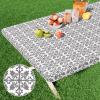 misaya Rectangle Vinyl Table Cloth, Elastic Fitted Flannel Backed Tablecloth, 100% Waterproof Plastic Table Cover Fits 6 Foot Folding Tables for Picnic, Camping, Outdoor (Grey, 30" x 72") view 1