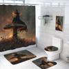 4 Pcs Witch Bathroom Shower Curtain Set with Rugs,Toilet Lid Cover, Bath Mat Fantasy Mysterious Mushrooms Moon Magic Bathroom Decor Sets Accessories with 12 Hooks view 1