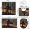 4 Pcs Witch Bathroom Shower Curtain Set with Rugs,Toilet Lid Cover, Bath Mat Fantasy Mysterious Mushrooms Moon Magic Bathroom Decor Sets Accessories with 12 Hooks view 4