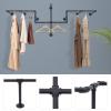 BRICZUNA Clothes Hanger Black Wall-mounted Cloth Display Rack Industrial Style Used In Homes/Clothing Stores/Hotels/Laundry Rooms,85.83 * 30.71 * 10.63in view 2