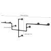 BRICZUNA Clothes Hanger Black Wall-mounted Cloth Display Rack Industrial Style Used In Homes/Clothing Stores/Hotels/Laundry Rooms,85.83 * 30.71 * 10.63in view 4