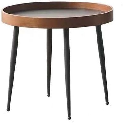 AKNHD-WY Coffee Table, Round Coffee Table Coffee Table Farmhouse Retro Accent Center Table Side End Table 4 Legs (Size:19.5" L x 19.5" W x16 H,Color:Black Top)