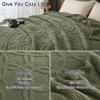 PHF Soft Sherpa Fleece Blanket King Size for Bed, 510GSM Fleece Lightweight Yet Warm Blanket, No Shed No Pilling, 108" x 90", Tufted Jacquard Cozy Thick Bed Throw for Home Decor Christmas, Dark Olive view 3