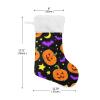 Caikeny Christmas Stockings Halloween Pumpkins Bat Christmas Presonalized Large Stocking Sock Set of 1 Jack Orange Lantern Candy Bag Xmas Party Decor Family Holiday Gift 18 in view 2