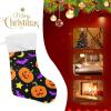 Caikeny Christmas Stockings Halloween Pumpkins Bat Christmas Presonalized Large Stocking Sock Set of 1 Jack Orange Lantern Candy Bag Xmas Party Decor Family Holiday Gift 18 in view 4