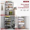 Sakugi Storage Shelves - 5 Tier Shelf Organizer, Heavy Duty Garage Shelving Unit with Leveling Feet, Stable Metal Shelves Organizer for Pantry, Kitchen and Closet, 33.0" W x 12.6" D x 72.0" H, Black view 3