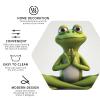 Coasters for Drink Leather Coasters Set of 4 The Funny Frog Doing Yoga Coffee Cup Mat Hexagon Tabletop Protection Mat for Bar Decorate Cup pad for Coffee Table Kitchen Dining Room view 3
