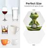 Coasters for Drink Leather Coasters Set of 4 The Funny Frog Doing Yoga Coffee Cup Mat Hexagon Tabletop Protection Mat for Bar Decorate Cup pad for Coffee Table Kitchen Dining Room view 4