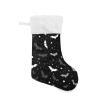 Caikeny Christmas Stockings Halloween Bat Christmas Presonalized Large Stocking Sock Set of 1 Black White Candy Bag Xmas Party Decor Family Holiday Gift 18 in view 1