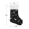 Caikeny Christmas Stockings Halloween Bat Christmas Presonalized Large Stocking Sock Set of 1 Black White Candy Bag Xmas Party Decor Family Holiday Gift 18 in view 2