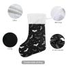 Caikeny Christmas Stockings Halloween Bat Christmas Presonalized Large Stocking Sock Set of 1 Black White Candy Bag Xmas Party Decor Family Holiday Gift 18 in view 3