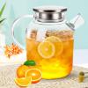 Cabilock Glass Tea Kettle Steel Lid Capacity Cold Water Pitcher for Home Use for Tea Brewing and Beverage Storage view 2