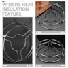 Cabilock Stainless Steel Wok Rack Sturdy Double Wok Holder for Gas and Electric Stoves Multi-function Pan Support Stand Compact Kitchen Storage view 3