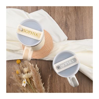 Personalized Name Plate for Stanley Cup, BJZLWJ Custom Name Accessories Tag for Stanley Tumbler Lid Topper, Cute Acrylic Bling Nameplates Suit for 40oz