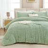 Andency Fleece Full Comforter Set, 3 Pieces Sage Green Comforter Set for Full Size Bed, Soft Warm Fluffy Fuzzy Bedding Set for Winter (1 Comforter & 2 Pillowcases) view 2