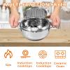 DJAPWPX Deep Fryer Pot with Strainer Basket and Thermometer Stainless Steel Deep Frying Pot with Handle 3 Sizes Oil Mini Fryer Deep Frying Oil Container for Frying Fish Shrimp Chicken (24cm), Silver view 3