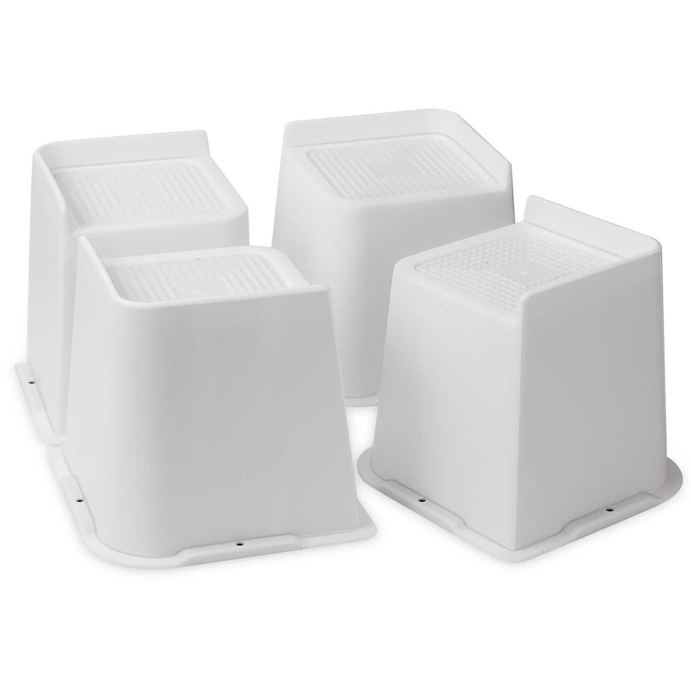 Yookwutar Bed Risers 1 inch, 2 inch, 3 inch, 4 inch, 6 inch, 8 inch Heavy Duty, Oversized Furniture Riser for Couch Sofa Table Chair Leg Frame Dorm, Support up to 6000 Lbs (White 4 Pack, 4 inch)