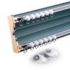 Bedroom Double Curtain Track Heavy Duty Conjoined Curtain Rail Ceiling Mount Aluminium Curtain Rod Set for Office Home Room Divider 120/240/350/400/500cm(Carbonizedcolor:Blue,Size:150cm) view 1