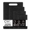 COOK WITH COLOR Non-Slip Cutting Board Set  Kitchen Essentials with Easy Grip Handle for Meat, Veggies, and Fruits, 4 Cutting Boards, Black view 1