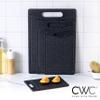COOK WITH COLOR Non-Slip Cutting Board Set  Kitchen Essentials with Easy Grip Handle for Meat, Veggies, and Fruits, 4 Cutting Boards, Black view 3