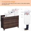 Laundry Hamper with 4 Removable Liner Bags; 176L Handwoven Rattan Laundry Basket with Lid & Heightened Feet; Clothes Hamper with Side Handles (Brown) view 3