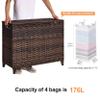 Laundry Hamper with 4 Removable Liner Bags; 176L Handwoven Rattan Laundry Basket with Lid & Heightened Feet; Clothes Hamper with Side Handles (Brown) view 4