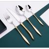 48-piece gloden silverware set, premiun 18/8 stainless steel flatware sets for 12, blue handle flatware cutlery set for home kiechen restaurant hotel wedding dishwasher safe view 2