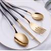48-piece gloden silverware set, premiun 18/8 stainless steel flatware sets for 12, blue handle flatware cutlery set for home kiechen restaurant hotel wedding dishwasher safe view 3